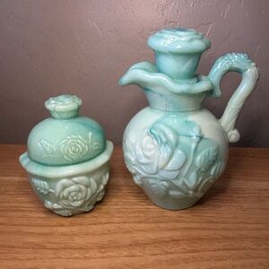 Vintage Avon Skin-So-Soft Powder Sachet & Bath Oil Set Decor